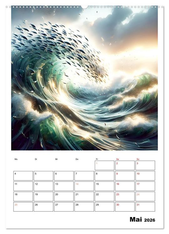 Produktbild: Wellen Illusionen (hochwertiger Premium Wandkalender 2026 DIN A2 hoch), Kunstdruck in Hochglanz