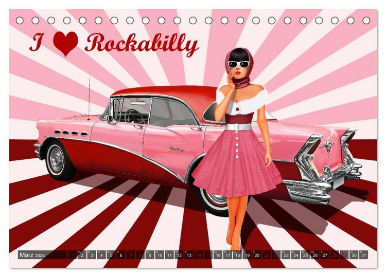 Produktbild: Pin-Up Girls im Retro Style by Mausopardia (Tischkalender 2026 DIN A5 quer), CALVENDO Monatskalender