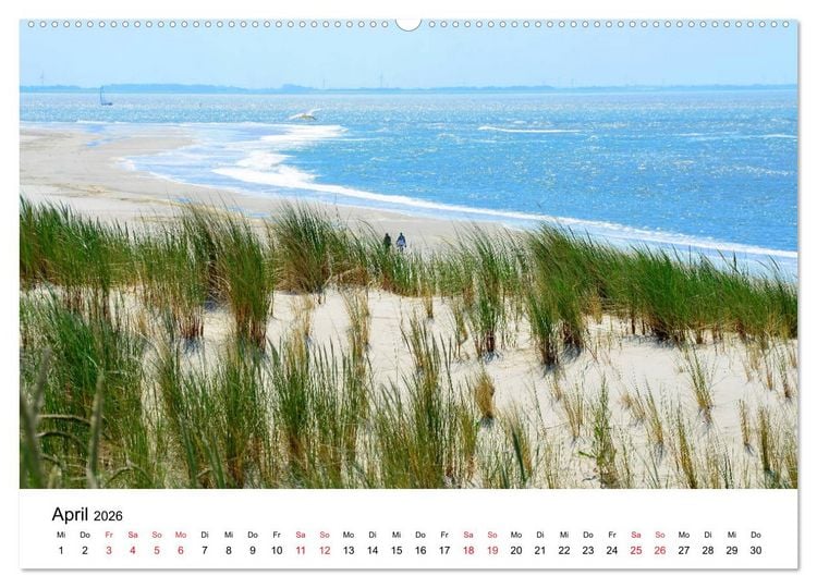 Produktbild: Langeoog - Sommer, Sonne, Strand (Wandkalender 2026 DIN A2 quer), CALVENDO Monatskalender