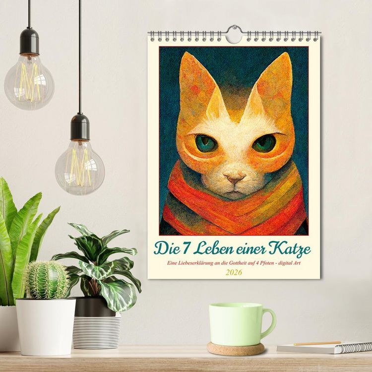 Produktbild: Die 7 Leben einer Katze (Wandkalender 2026 DIN A4 hoch), CALVENDO Monatskalender