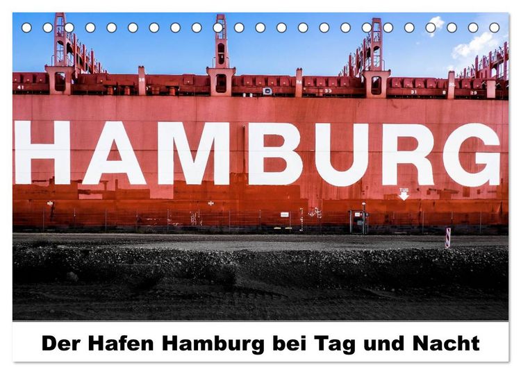 Produktbild: Der Hafen Hamburg bei Tag und Nacht (Tischkalender 2026 DIN A5 quer), CALVENDO Monatskalender