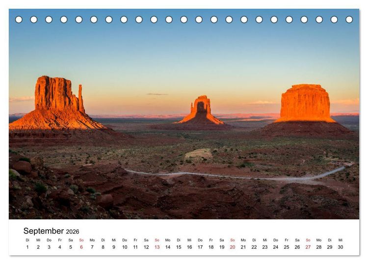 Produktbild: S&uuml;dwesten der USA - Atemberaubende Landschaften (Tischkalender 2026 DIN A5 quer), CALVENDO Monatskalender