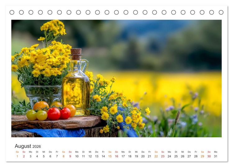 Produktbild: K&uuml;chenkalender - &Ouml;L-Welten (Tischkalender 2026 DIN A5 quer), CALVENDO Monatskalender