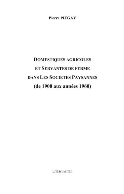Produktbild: Domestiques agricoles et servantes de fe