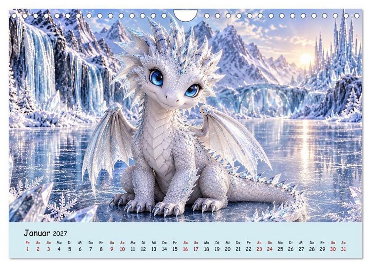 Produktbild: Kleine Fantasiedrachen und ihre Abenteuer (Wandkalender 2027 DIN A4 quer), CALVENDO Monatskalender