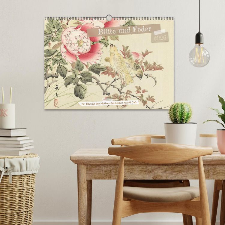 Produktbild: Bl&uuml;te und Feder (Wandkalender 2026 DIN A3 quer), CALVENDO Monatskalender