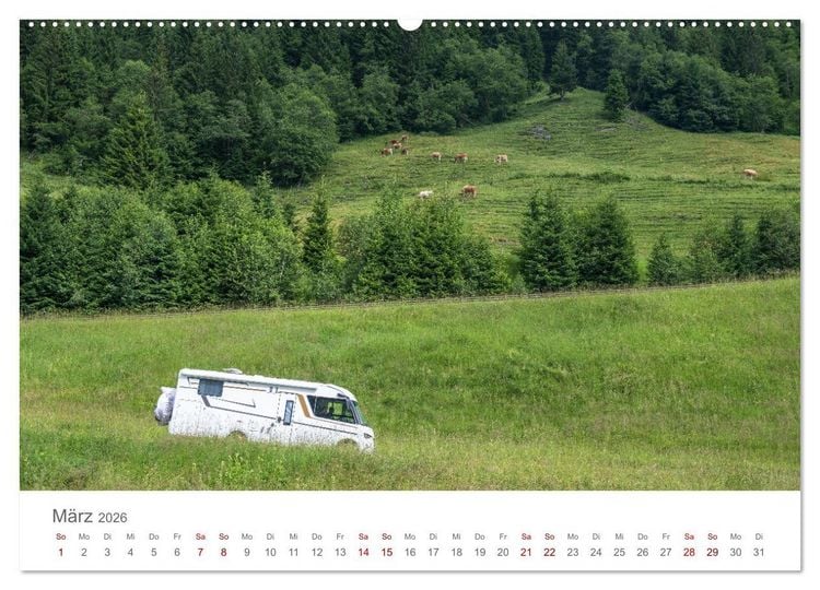 Produktbild: Abenteuer Wohnmobil - Camping, Vanlife, Roadtrips (Wandkalender 2026 DIN A2 quer), CALVENDO Monatskalender