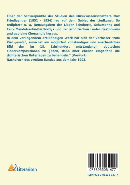 Produktbild: Das deutsche Lied im 18. Jahrhundert