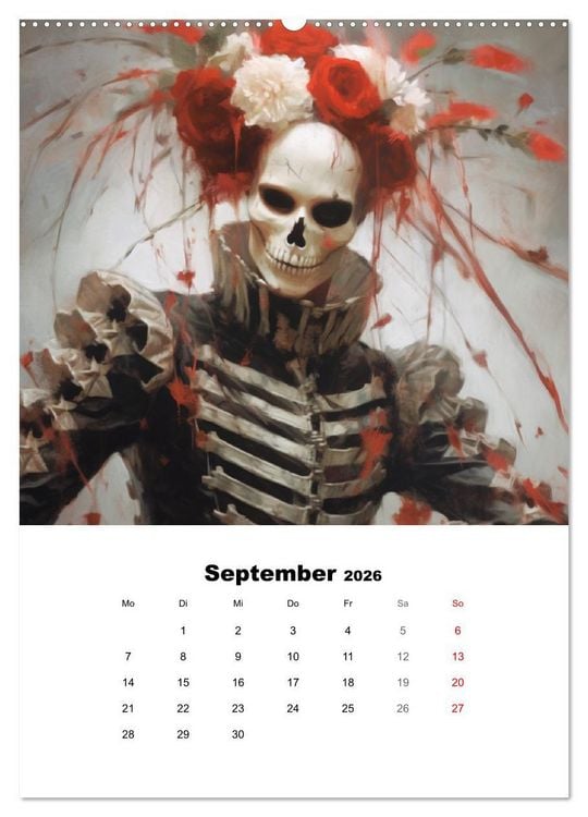 Produktbild: Gothic-Flower-Punk. D&uuml;ster-romantische Kunst (Wandkalender 2026 DIN A2 hoch), CALVENDO Monatskalender