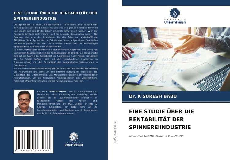 Produktbild: EINE STUDIE &Uuml;BER DIE RENTABILIT&Auml;T DER SPINNEREIINDUSTRIE