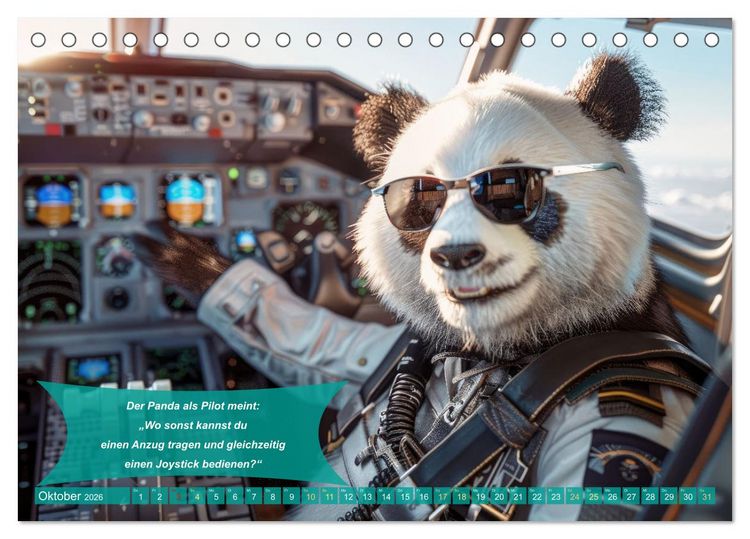 Produktbild: Der tierisch lustige Piloten-Kalender (Tischkalender 2026 DIN A5 quer), CALVENDO Monatskalender