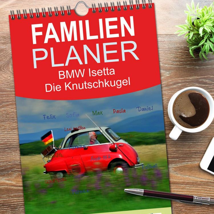 Produktbild: Familienplaner 2026 - BMW Isetta - Die Knutschkugel mit 5 Spalten (Wandkalender, 21 x 45 cm) CALVENDO