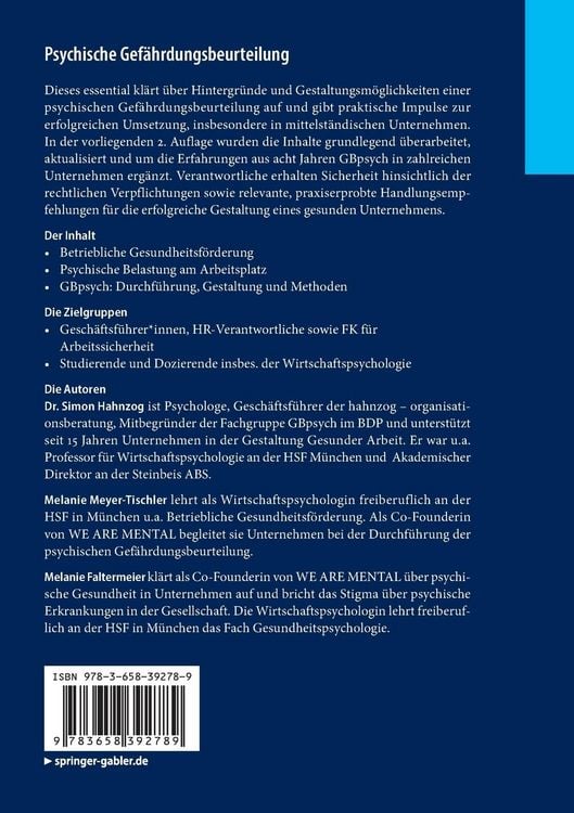 Produktbild: Psychische Gefährdungsbeurteilung