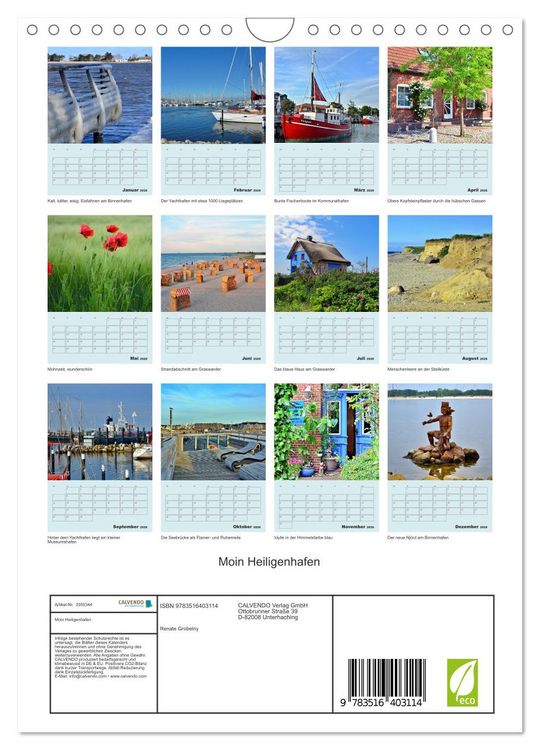 Produktbild: Moin Heiligenhafen (Wandkalender 2026 DIN A4 hoch), CALVENDO Monatskalender