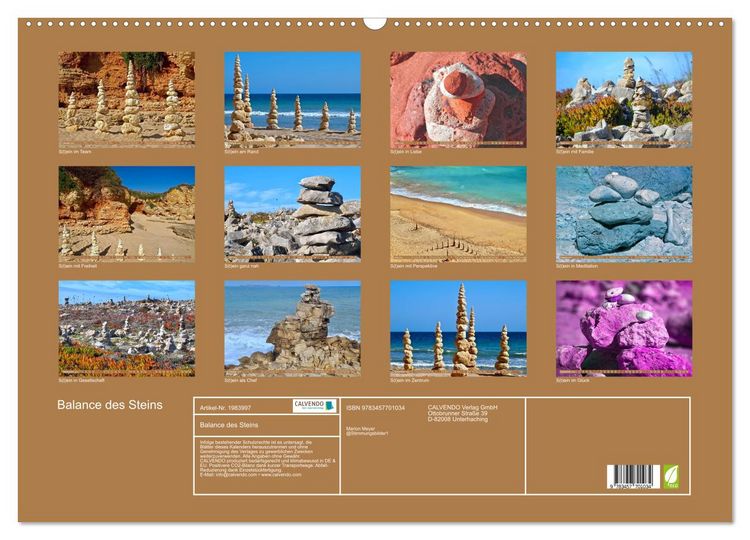 Produktbild: Balance des Steins (Wandkalender 2026 DIN A2 quer), CALVENDO Monatskalender