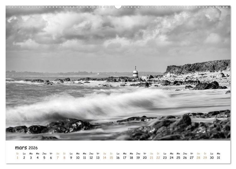 Produktbild: Terres de contraste &ndash; Une ann&eacute;e en monochrome (Calendrier mural 2026 DIN A2 vertical) calendrier de bureau