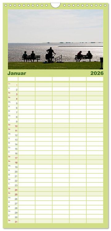 Produktbild: Familienplaner 2026 - Hallig Hooge - zwischen Himmel und Erde mit 5 Spalten (Wandkalender, 21 x 45 cm) CALVENDO