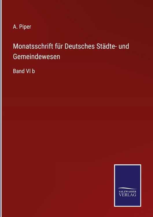 Produktbild: Monatsschrift f&uuml;r Deutsches St&auml;dte- und Gemeindewesen