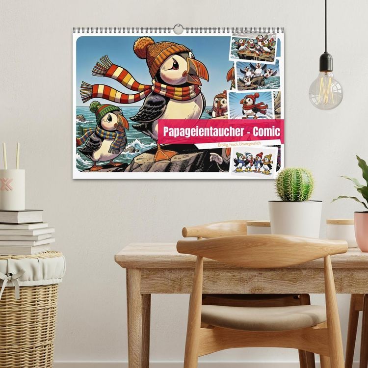 Produktbild: Papageientaucher - Comic (Wandkalender 2027 DIN A3 quer), CALVENDO Monatskalender