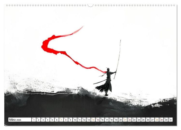 Produktbild: Samurai Illustrationen (Wandkalender 2026 DIN A2 quer), CALVENDO Monatskalender
