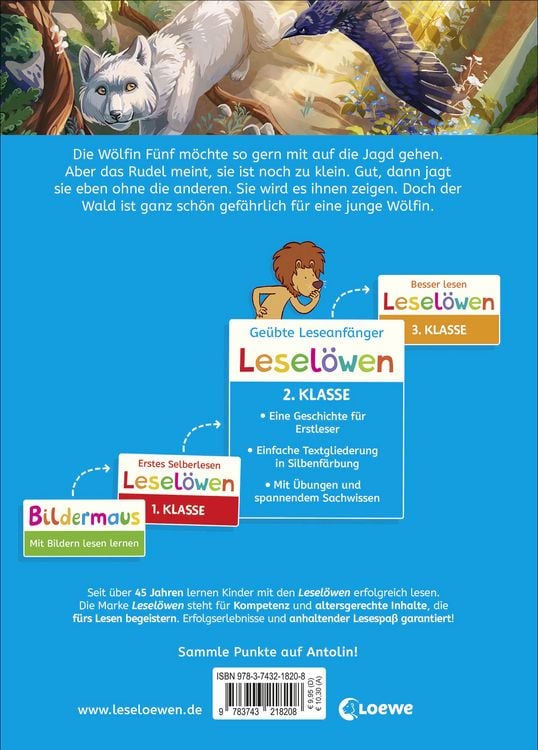 Produktbild: Lesel&ouml;wen 2. Klasse - Das geheime Leben der Tiere - Das Abenteuer der wei&szlig;en W&ouml;lfin