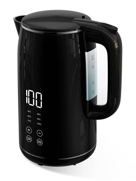 Produktbild: Kalorik TKG JK 2000 Wasserkocher schnurlos, mit Display Schwarz Fassungsverm&ouml;gen: 1.7l