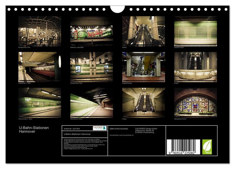 Produktbild: U-Bahn-Stationen Hannover (Wandkalender 2026 DIN A4 quer), CALVENDO Monatskalender