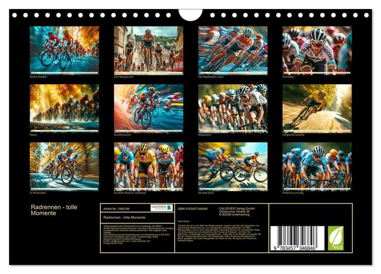 Produktbild: Radrennen - tolle Momente (Wandkalender 2026 DIN A4 quer), CALVENDO Monatskalender