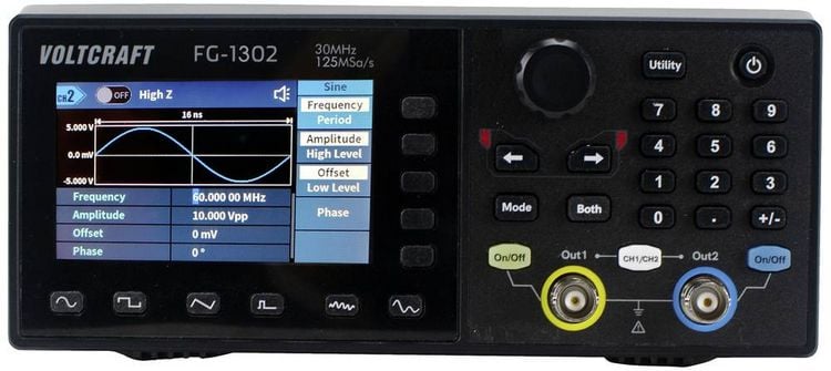 Produktbild: VOLTCRAFT FG-1302 Funktionsgenerator netzbetrieben 1 &micro;Hz - 30MHz 2-Kanal Arbitr&auml;r