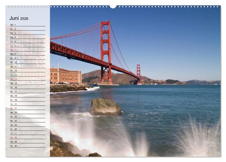 Produktbild: SAN FRANCISCO Traumstadt in Kalifornien (hochwertiger Premium Wandkalender 2026 DIN A2 quer), Kunstdruck in Hochglanz
