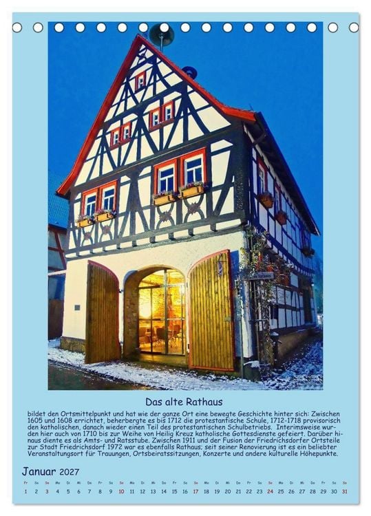 Produktbild: Gut 800 Jahre Burgholzhausen. Ein Ortsportr&auml;t in Wort und Bild 2027 (Tischkalender 2027 DIN A5 hoch), CALVENDO Monatskalender