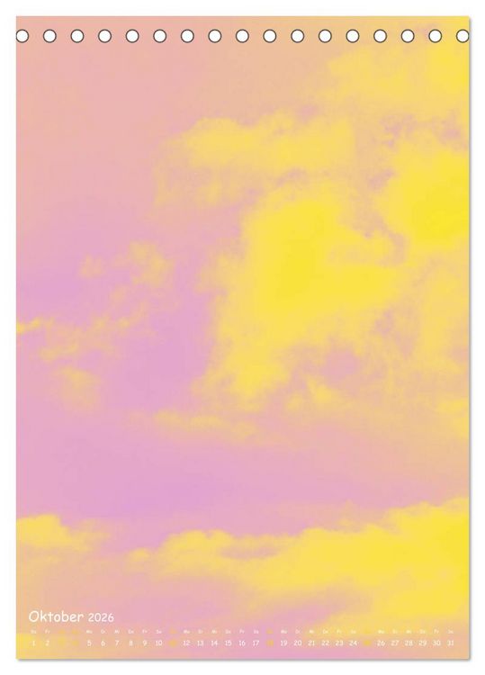 Produktbild: Aquarelle am Himmel (Tischkalender 2026 DIN A5 hoch), CALVENDO Monatskalender