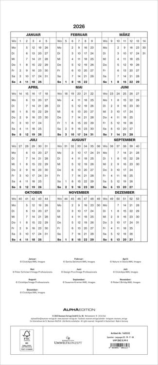 Produktbild: Traumziele 2026 Familienplaner - Familienkalender - Wandkalender - 19,5x45