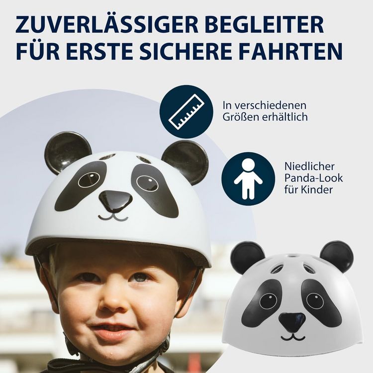 Produktbild: HUDORA 84911 - Kinderhelm Panda, Gr. 44-47, Sicherheitshelm f&uuml;r Fahrrad und Inlineskaten