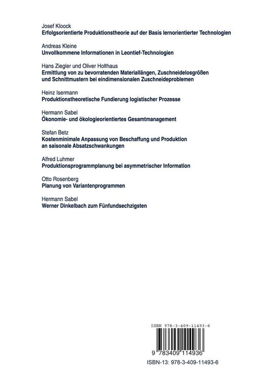 Produktbild: Planung und Steuerung von Input-Output-Systemen