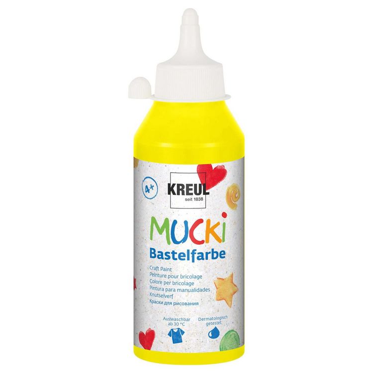 Produktbild: KREUL Bastelfarbe MUCKi gelb 250ml Flasche