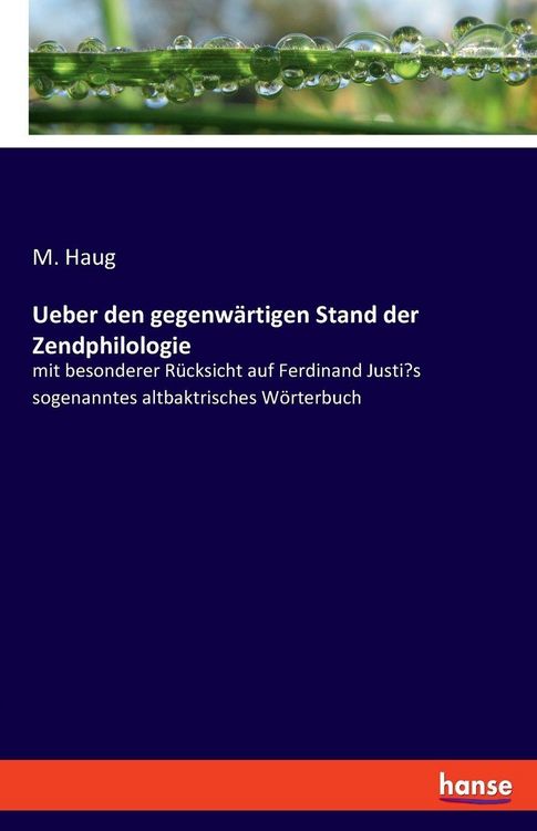 Produktbild: Ueber den gegenw&auml;rtigen Stand der Zendphilologie