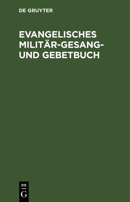 Produktbild: Evangelisches Milit&auml;r-Gesang- und Gebetbuch