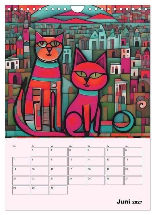 Produktbild: Farbenfrohe Tiermalerei (Wandkalender 2027 DIN A4 hoch), CALVENDO Monatskalender