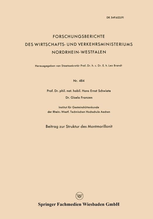 Produktbild: Beitrag zur Struktur des Montmorillonit