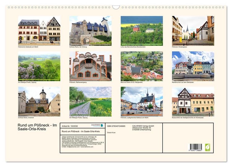 Produktbild: Rund um P&ouml;&szlig;neck - Im Saale-Orla-Kreis (Wandkalender 2026 DIN A2 quer), CALVENDO Monatskalender