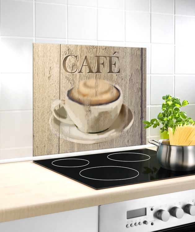 Produktbild: Glasr&uuml;ckwand Mod. Caf&eacute; 60 x 50 cm, Spritzschutz f&uuml;r Herd oder Sp&uuml;le