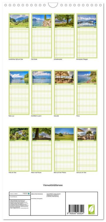 Produktbild: Familienplaner 2026 - Vierwaldst&auml;ttersee mit 5 Spalten (Wandkalender, 21 x 45 cm) CALVENDO