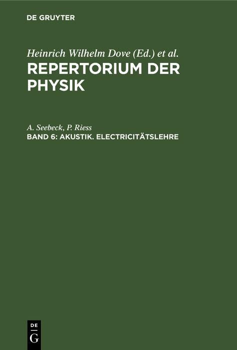 Produktbild: Akustik. Electricit&auml;tslehre