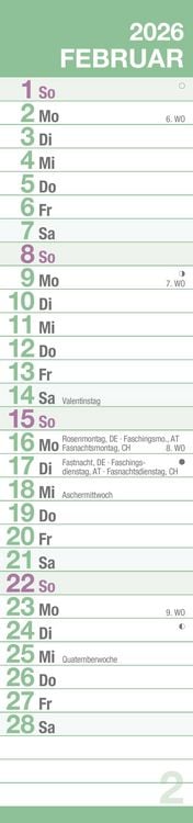 Produktbild: GROSSDRUCK Streifenplaner XL 2026 - Streifenkalender - Wandplaner - Küchen-Kalender - 15x64