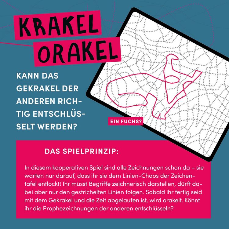 Produktbild: Krakel-Orakel &ndash; Das Zeichenspiel f&uuml;r alle, die nicht zeichnen k&ouml;nnen. Nominiert zum Spiel des Jahres 2025