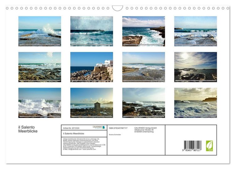 Produktbild: il Salento Meerblicke (Wandkalender 2026 DIN A3 quer), CALVENDO Monatskalender