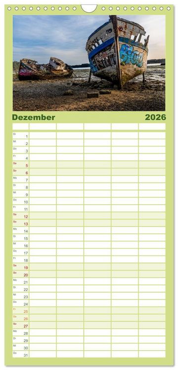 Produktbild: Familienplaner 2026 - Wilde Bretagne mit 5 Spalten (Wandkalender, 21 x 45 cm) CALVENDO