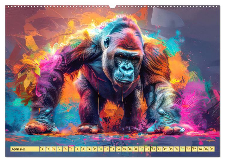 Produktbild: Tiere im Pop Art Kleid (hochwertiger Premium Wandkalender 2026 DIN A2 quer), Kunstdruck in Hochglanz