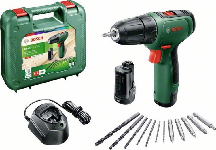 Produktbild: Bosch Home and Garden EasyDrill 1200 -Akku-Bohrmaschine 12 V inkl. 2. Akku, inkl. Koffer, inkl. Ladeger&auml;t